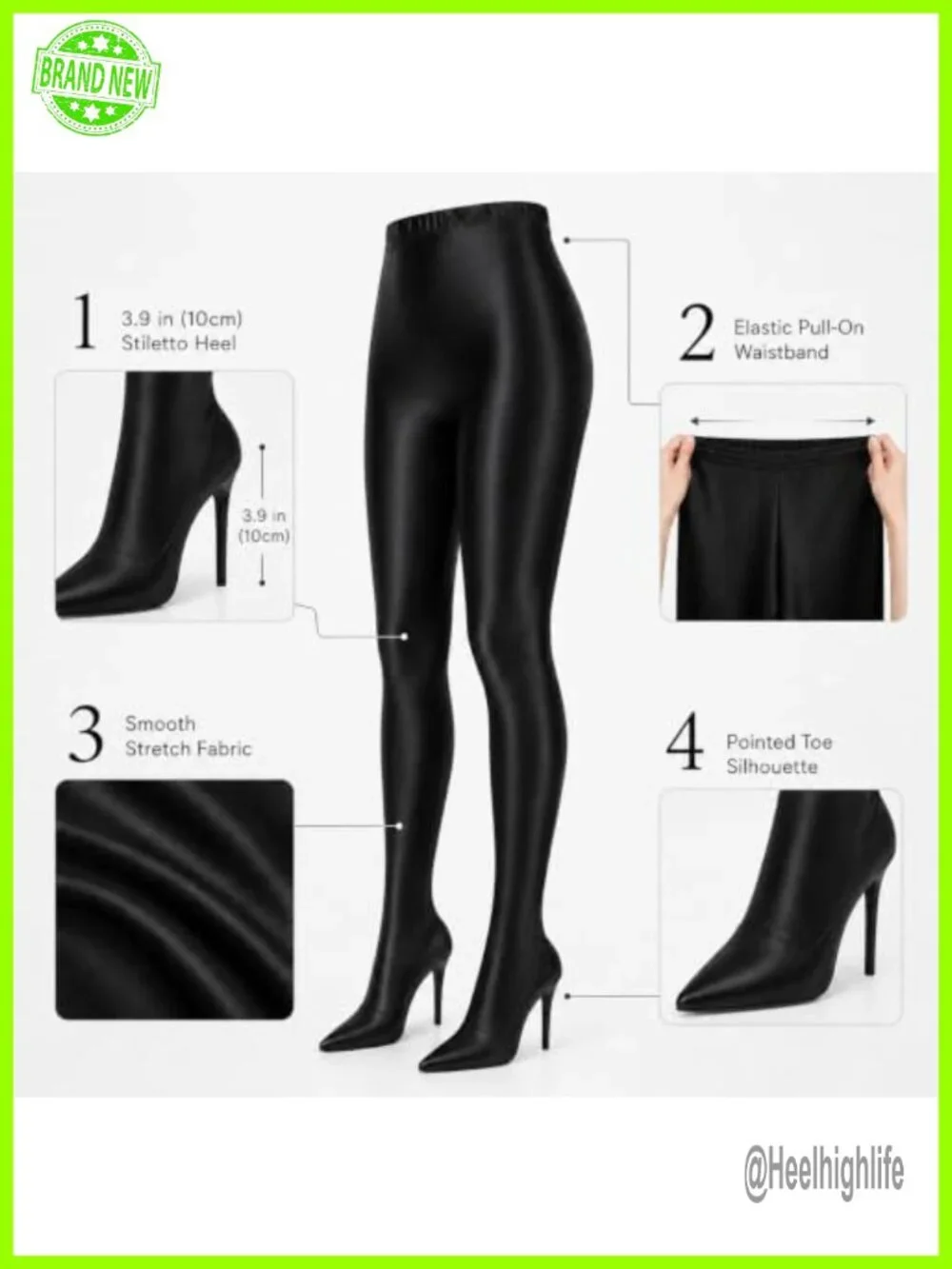 Thigh High Stiletto Heel Boots Pointed Toe Stretch Fit Pull-On Over the Knee